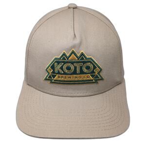 KOTO Brewing Co 5 Panel Hat Beige One Size Snapback Mountain Logo Brewery Cotton